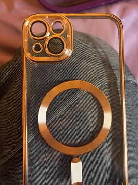 Clear MagSafe-Compatible Phone Case with Rose Gold Accents